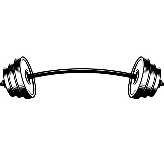 Barbell #7 Curved Bar Weightlifting Bodybuilding Fitness Workout Gym Weights Cardio .svg .eps .png Digital Clipart Vector Cricut Cut Cutting - Barbell, Transparent background PNG HD thumbnail