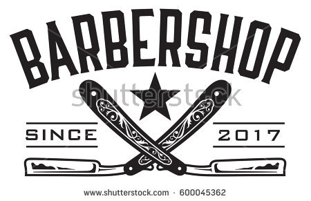Barbershop Logo Vector Design Barbershop Emblem With Crossed Straight Razors. - Barber, Transparent background PNG HD thumbnail