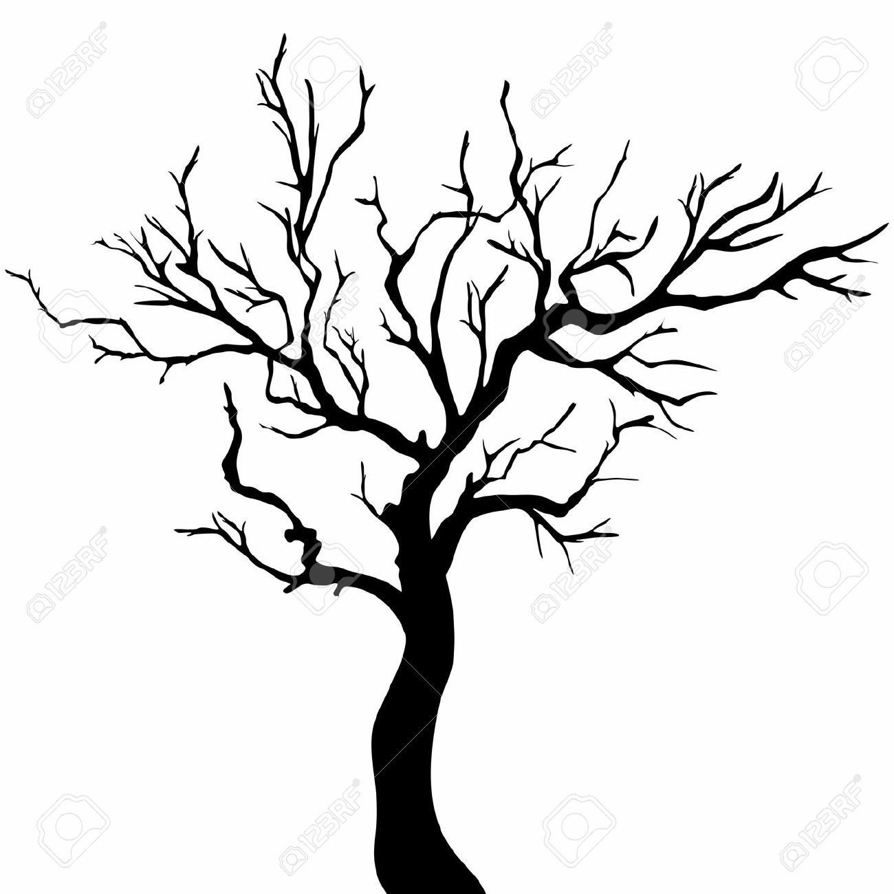 Tree Silhouettes - Bare Apple Tree, Transparent background PNG HD thumbnail