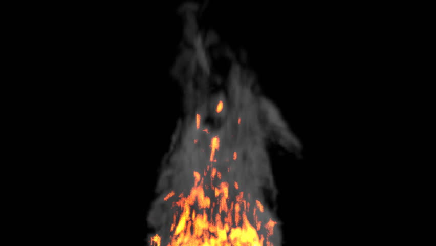 Animated Realistic Fire With Smoke On Black Background. Wider Fire Smoke Base.   - Base, Transparent background PNG HD thumbnail