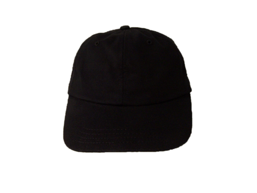 Mid Profile Black Six Panel Baseball Cap Front - Baseball Hat Front, Transparent background PNG HD thumbnail