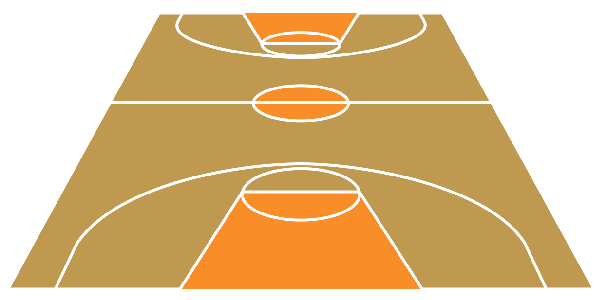 Sport Basketball Court View From Short Side Template Png - Basketball Court, Transparent background PNG HD thumbnail