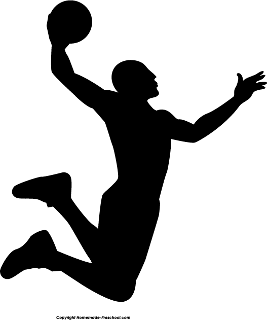 Basketball Dunk Silhouette Clipart - Basketball Dunk, Transparent background PNG HD thumbnail
