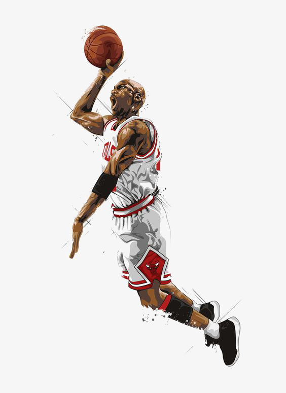Hand Painted Basketball Player, Jordan, Star, Dunk Free Png Image - Basketball Dunk, Transparent background PNG HD thumbnail