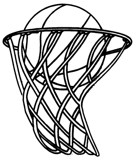 Basketball Going In Hoop Png - 446X534 Basketball Hoop Amp Coloring Book, Transparent background PNG HD thumbnail