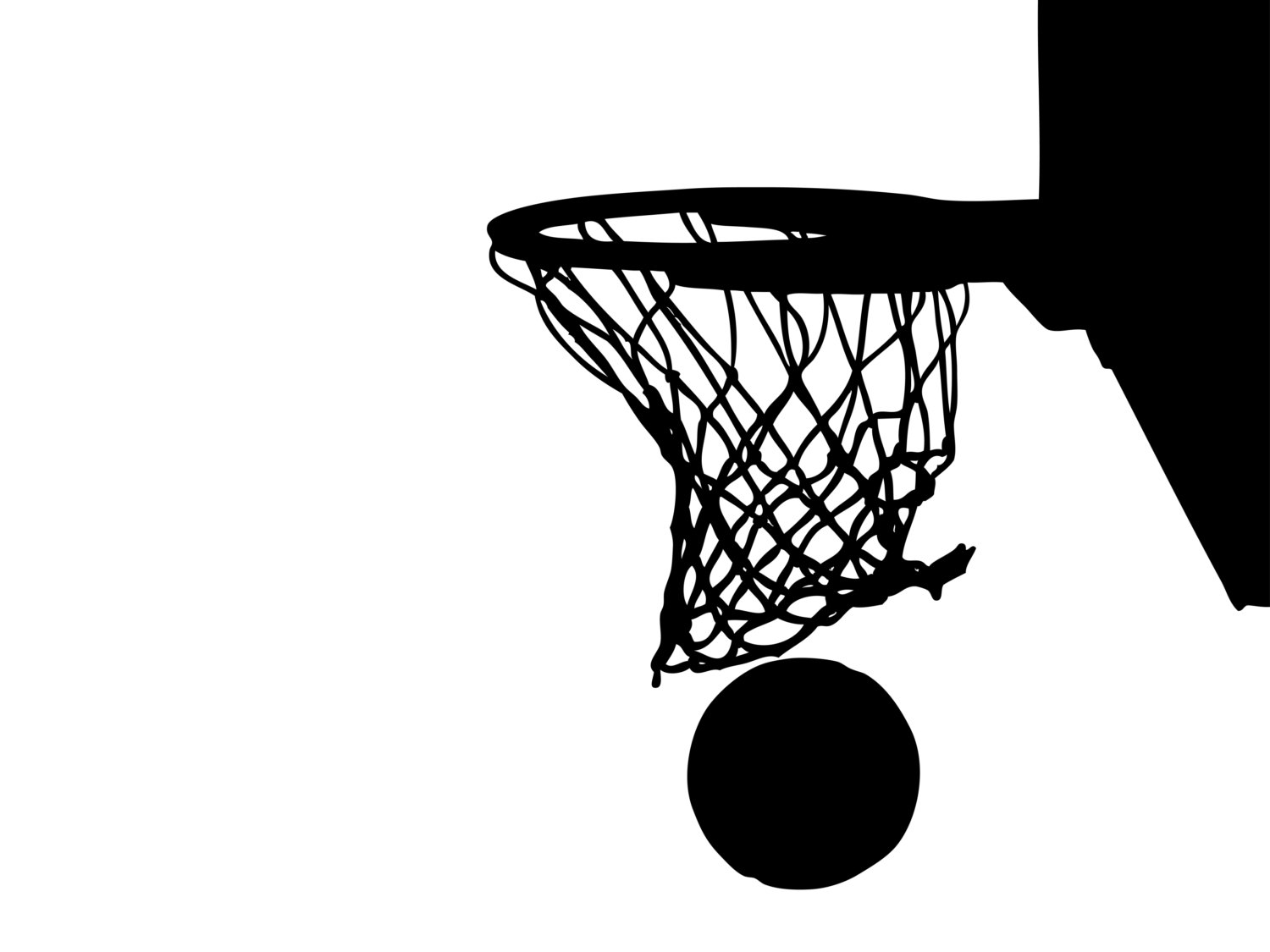 basketball going into hoop ve
