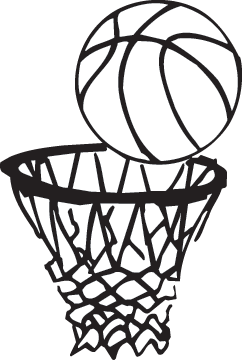 Basketball In Hoop Clipart Black And White - Basketball Going Into Hoop, Transparent background PNG HD thumbnail