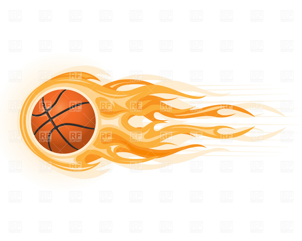 Basketball Ball In Flame Royalty Free Vector Clip Art - Basketball On Fire, Transparent background PNG HD thumbnail