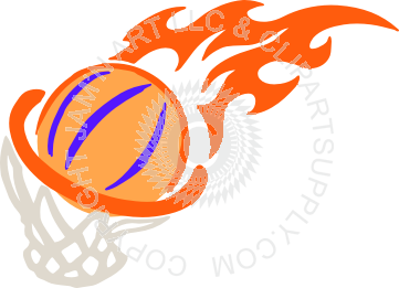 Fire Basketball In Hoop - Basketball On Fire, Transparent background PNG HD thumbnail