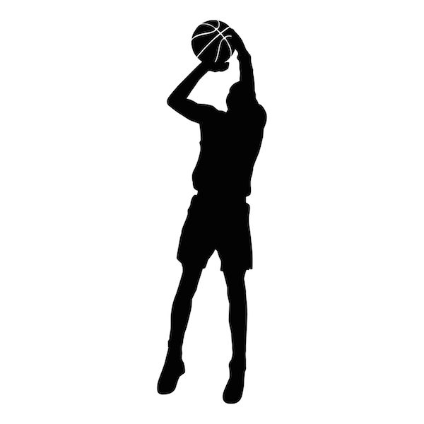 Basketball Player Wall Art Appliqué - Basketball Shot, Transparent background PNG HD thumbnail