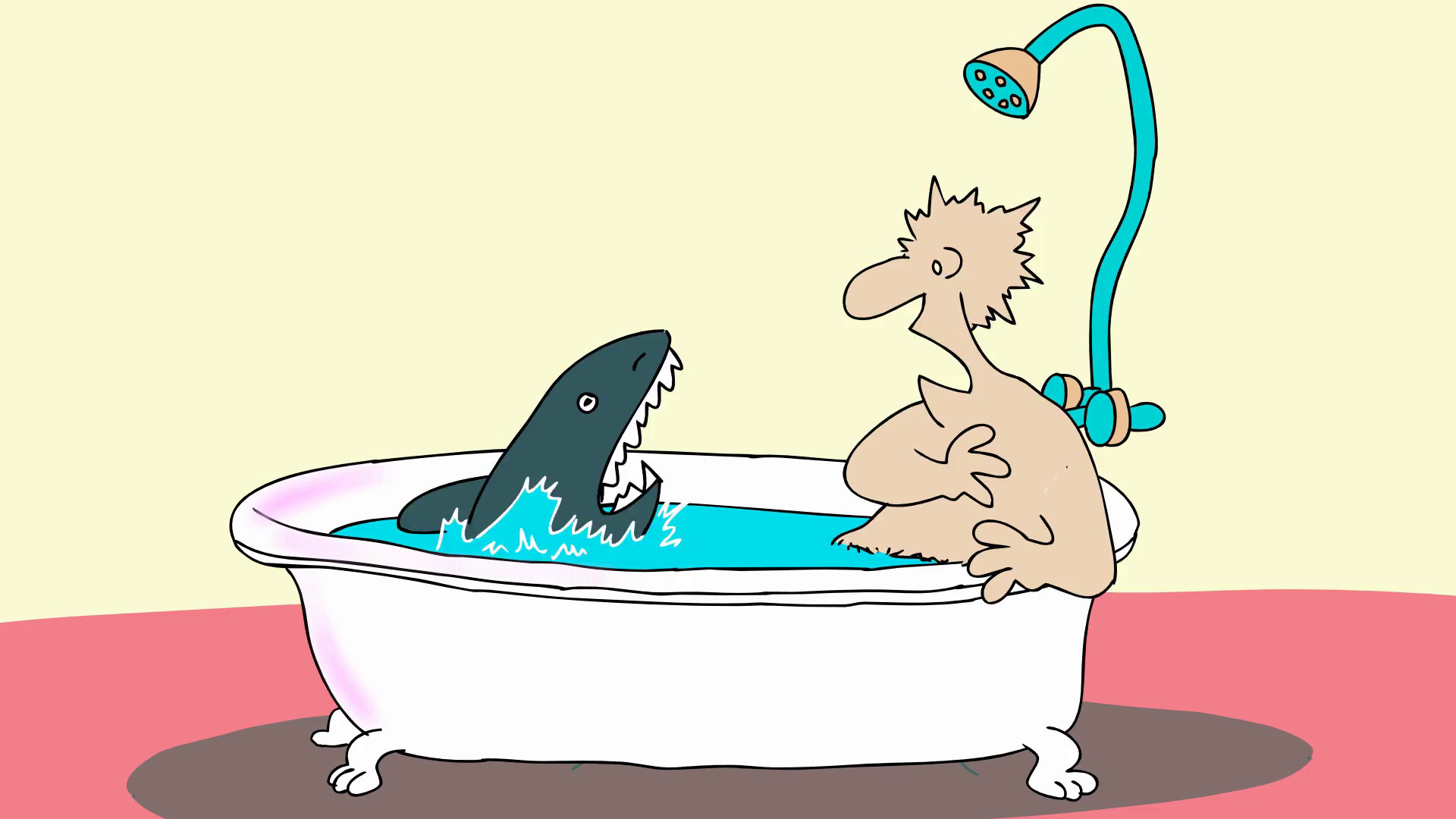 The Man Takes A Bath,but Someone Else Is Already In The Bathtub.2D Cartoon Animation.hd 1080. Motion Background   Videoblocks - Bath, Transparent background PNG HD thumbnail