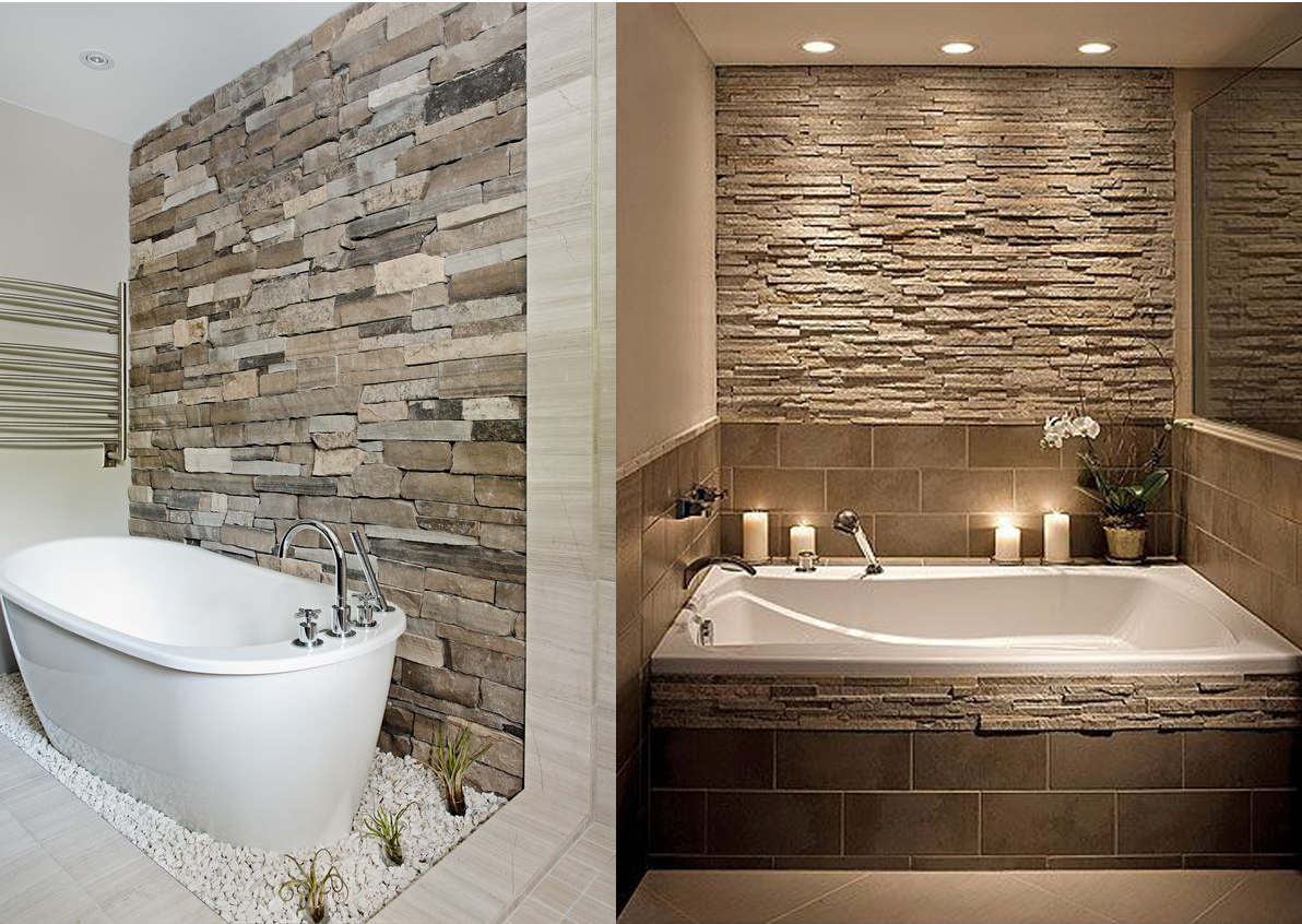 Stone And Brick Cladding In Bathroom Interior Design - Bathroom Interior, Transparent background PNG HD thumbnail