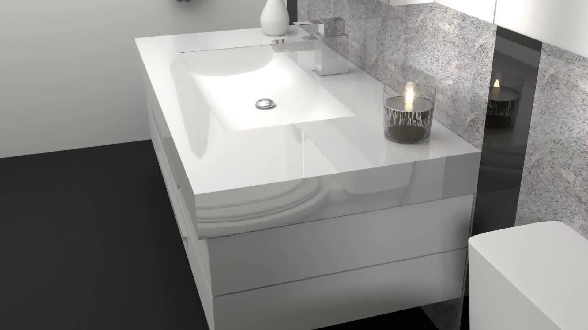 Animation Of Modern Bathroom With Black And White Granite Stone Motion Background   Videoblocks - Bathroom Sink, Transparent background PNG HD thumbnail