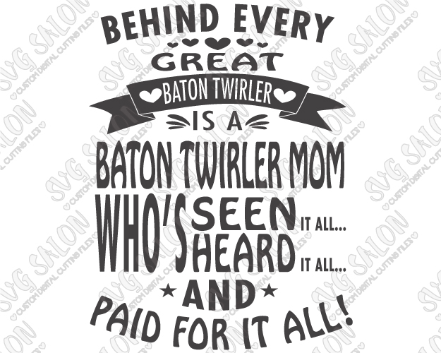 Behind Every Great Baton Twirler Is A Baton Twirler Mom Custom Diy Iron On Vinyl Shirt - Baton Twirler, Transparent background PNG HD thumbnail