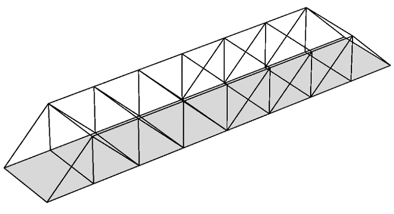 A Pratt Truss Bridge Model Geometry Created With The Beam And Shell Interfaces. - Beam Bridge, Transparent background PNG HD thumbnail