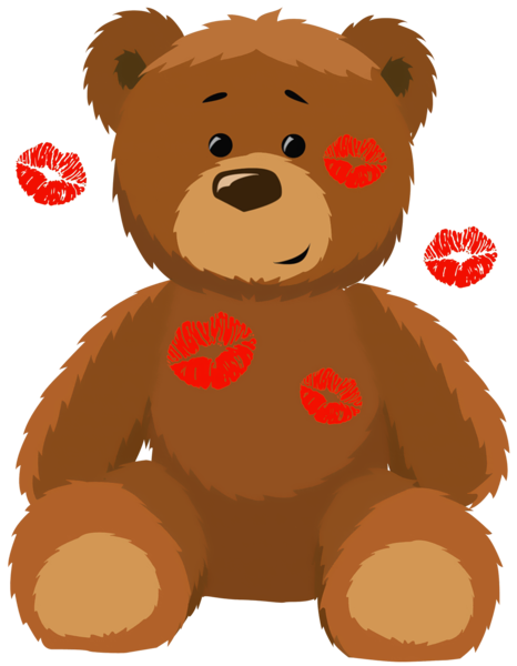 Cute Bear With Kisses Png Clipart Picture - Bear Cute, Transparent background PNG HD thumbnail
