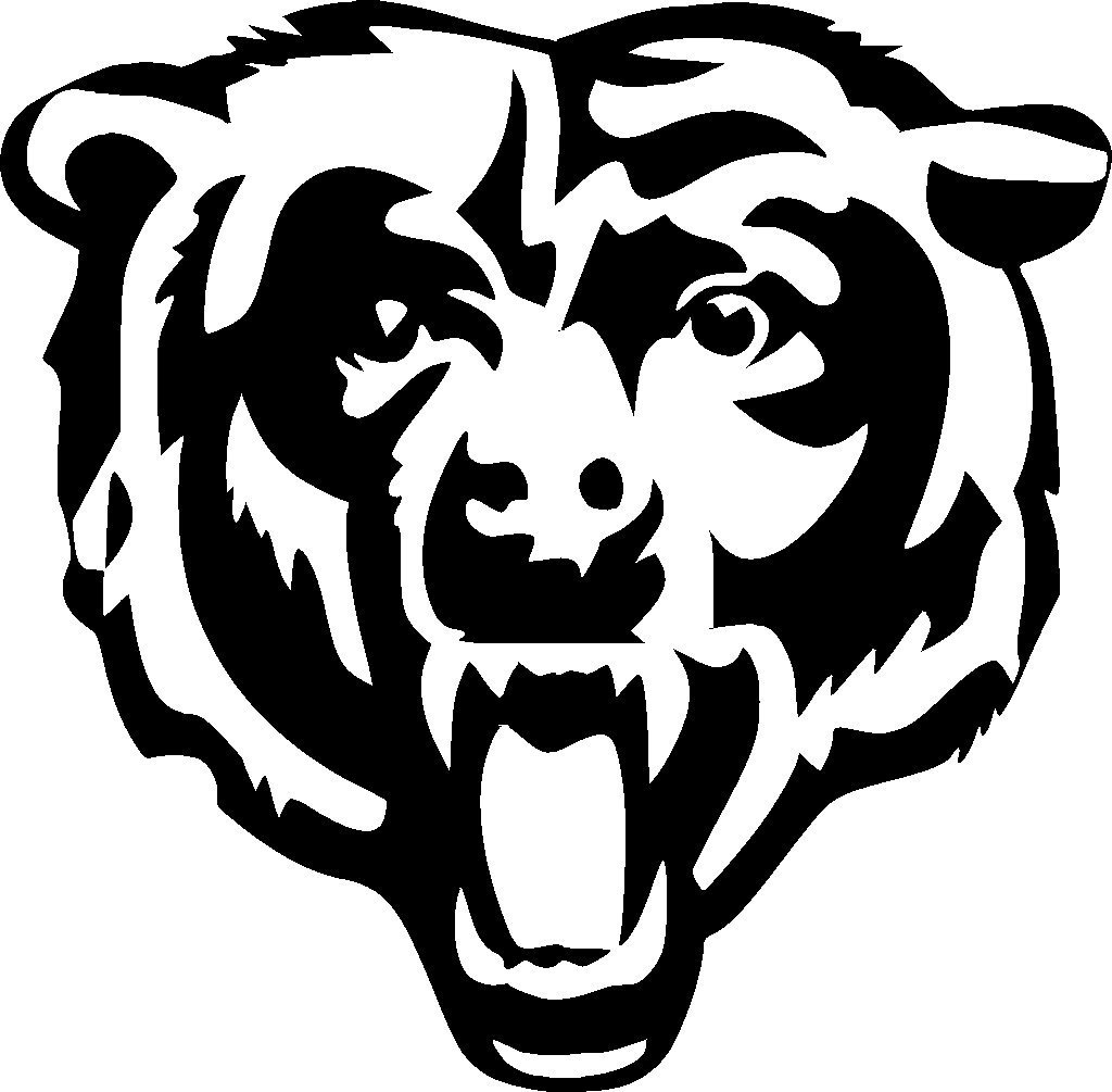 Chicago Bears Logo Black And White   1024X1005 Iwallhd   Wallpaper Hd - Bear Face, Transparent background PNG HD thumbnail