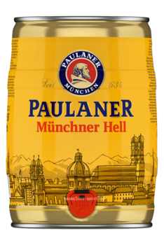 Paulaner Hell Original Muenchner German Beer Keg 5000 Ml / 500 Cl Can - Beer Dier, Transparent background PNG HD thumbnail