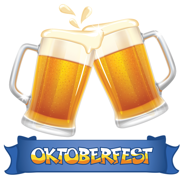 Oktoberfest Blue Banner And Beers Png Clipart Image - Beer Mug Cheers, Transparent background PNG HD thumbnail