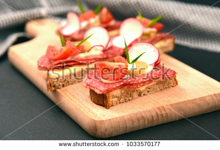 Rye Bread With Salami And Alot Vegetable (German Name Is Belegtes Brot) - Belegtes Brot, Transparent background PNG HD thumbnail