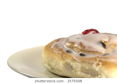 Belgian Bun Isolated On White And Framed In The Lower Right To Allow Space For Copy - Belgian Bun, Transparent background PNG HD thumbnail