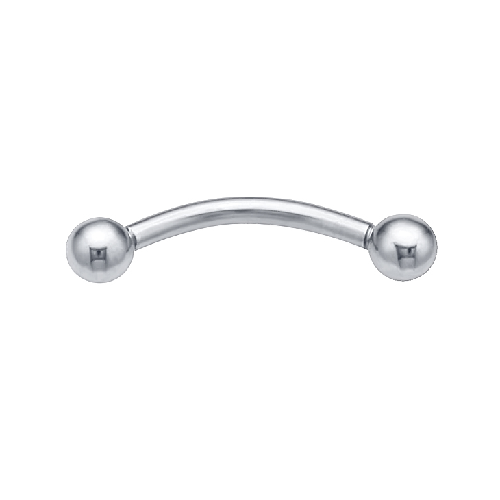Freshtrends Surgical Steel Curved Barbell Body Jewelry In 14G   16G | Freshtrends Body Jewelry - Bent Barbell, Transparent background PNG HD thumbnail