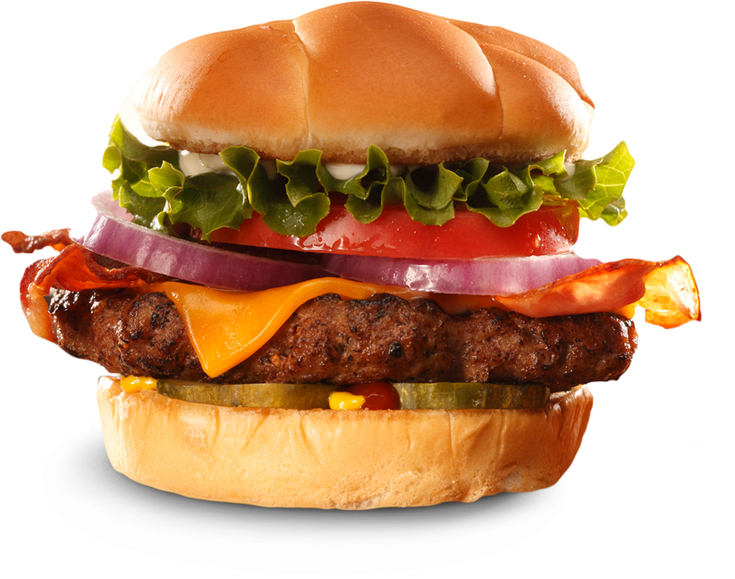 1/3 Lb Bacon Cheddar Burger - Berger Food, Transparent background PNG HD thumbnail