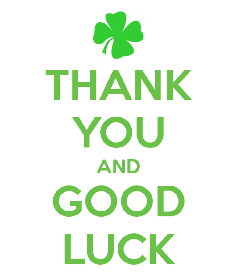 Thank You And Good Luck - Best Of Luck, Transparent background PNG HD thumbnail