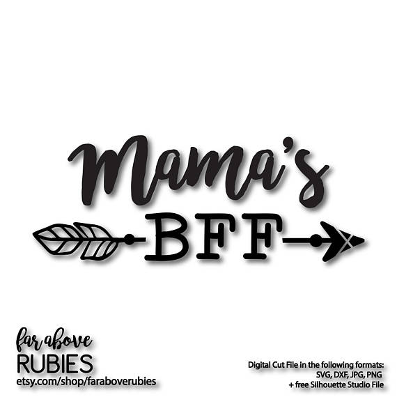 Mamau0027S Bff With Boho Feather Arrow   Svg, Eps, Dxf, Png, Jpg Digital Cut File For Silhouette Or Cricut Motheru0027S Day Baby Shower Kids Baby - Bff, Transparent background PNG HD thumbnail
