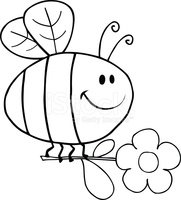 Schwarz Und Weiß Biene Fliegen Mit Blume - Biene Schwarz Weiss, Transparent background PNG HD thumbnail
