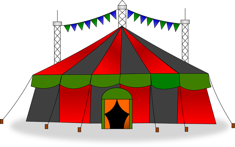 Circus Tent Big Top Show Stripes Carnival - Big Top, Transparent background PNG HD thumbnail