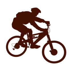 Bicyclist going uphill