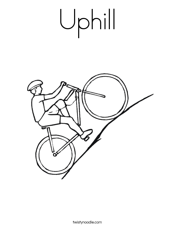 Bicyclist going uphill