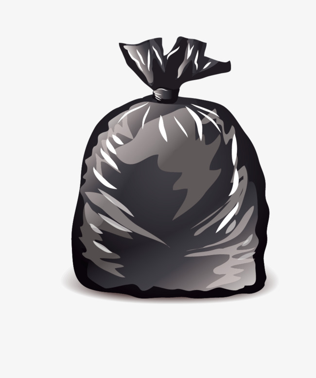 Black Garbage Bags, Black, Cartoon, Hand Painted Png And Vector - Bin Bag, Transparent background PNG HD thumbnail