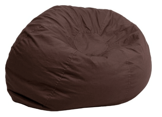 Oversized Solid Brown Bean Bag Chair - Bin Bag, Transparent background PNG HD thumbnail