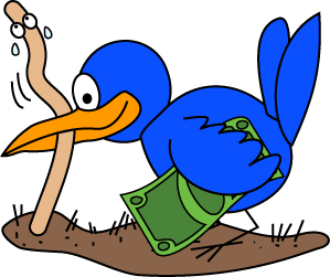 The Early Bird Gets The Worm - Bird With Worm, Transparent background PNG HD thumbnail