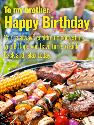 Happy Birthday Wishes Card For Brother - Birthday Bbq, Transparent background PNG HD thumbnail