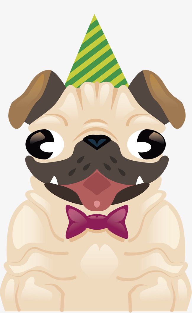 Birthday Dog, Vector Png, Pug, Cute Dog Png And Vector - Birthday Dog, Transparent background PNG HD thumbnail