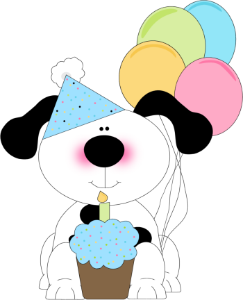Cute Birthday Dog With A Cupcake And Balloons   Dog Birthday Png Hd - Birthday Dog, Transparent background PNG HD thumbnail