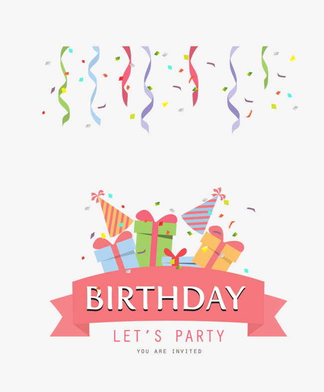 Birthday Party, Colored Ribbon, Atmosphere, Happy Birthday Png Image - Birthday Party, Transparent background PNG HD thumbnail