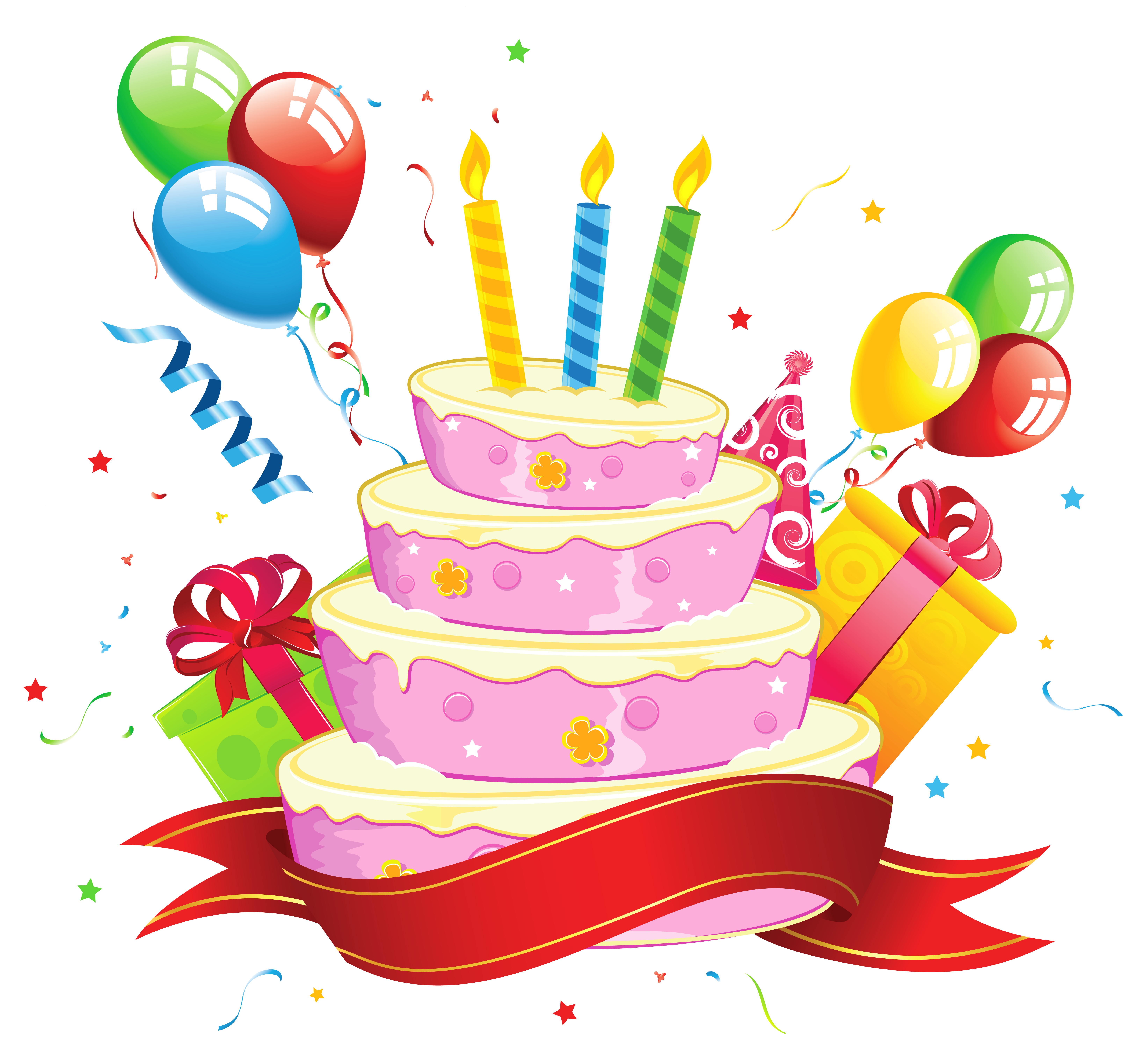 Birthday Cake Transparent Clipart - Birthday Animated, Transparent background PNG HD thumbnail