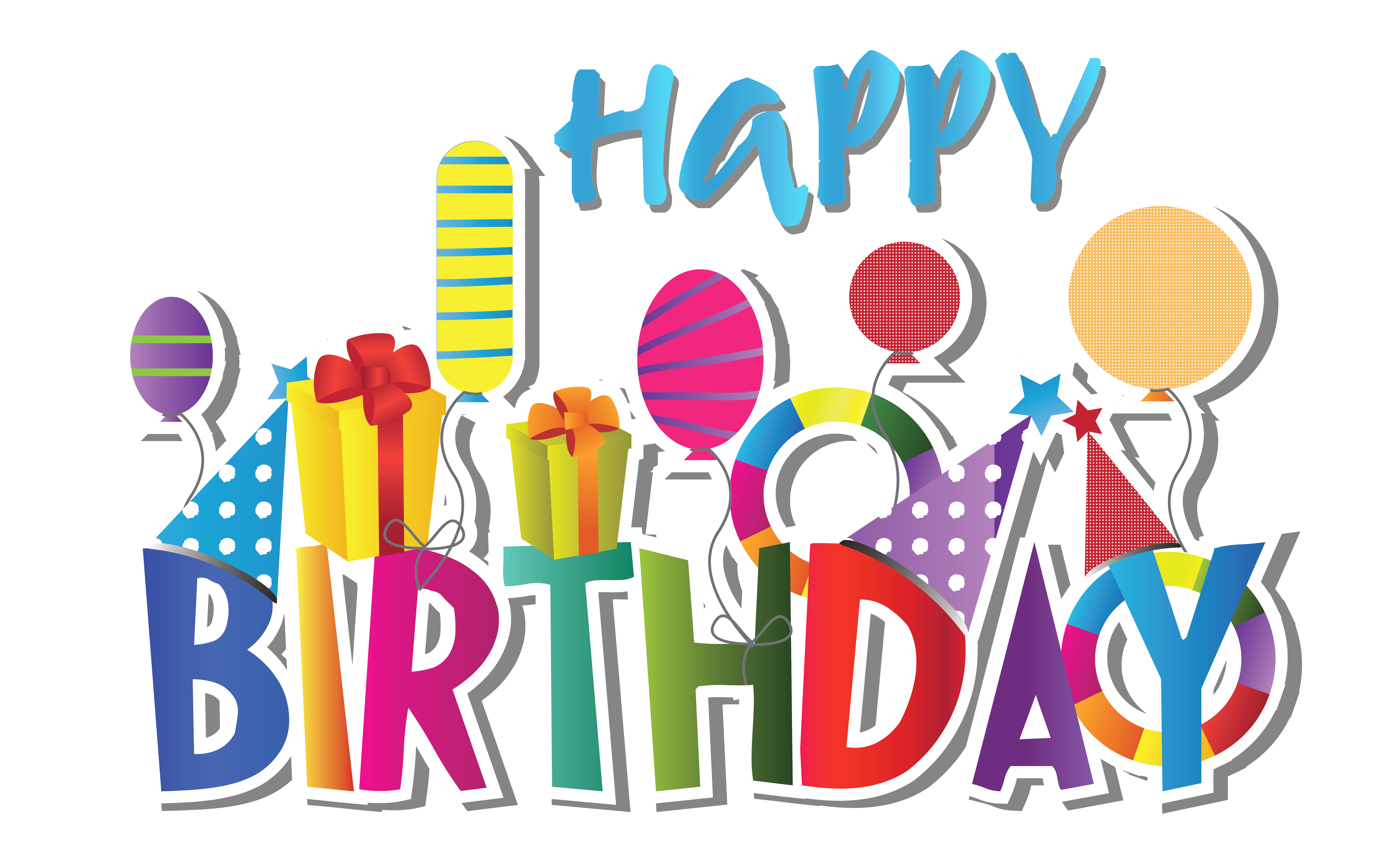 Cute Happy Birthday Clipart - Birthday Animated, Transparent background PNG HD thumbnail