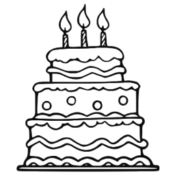 Birthday Cake Clipart Black And White Transparent - Black And White Cake, Transparent background PNG HD thumbnail