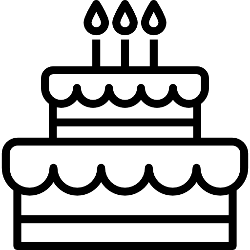 Birthday, Cake, Food, Dessert, Celebration, Bakery, Birthday Cake, Food And Restaurant Icon - Black And White Cake, Transparent background PNG HD thumbnail