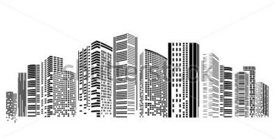 Pin Architecture Clipart City Building #5   Skyscraper Png Black And White - Black And White City, Transparent background PNG HD thumbnail