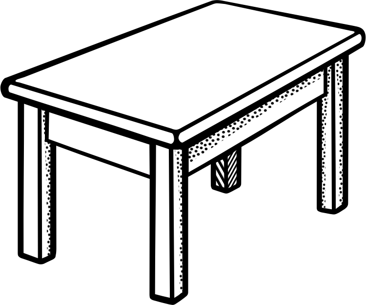 Black And White Desk Clipart   Clip Art Library Regarding Desk Clipart Black And White 69 - Black And White Desk, Transparent background PNG HD thumbnail