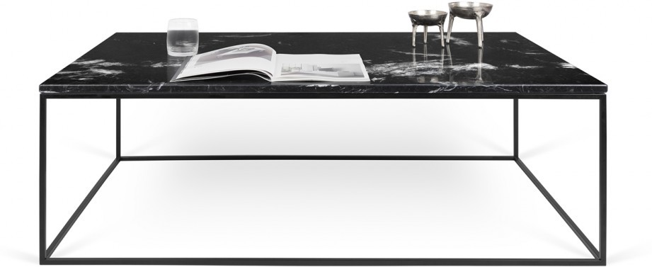 Gleam Rectangular Marble Coffee Table Chrome Or Matt Black Image 11 - Black And White Desk, Transparent background PNG HD thumbnail