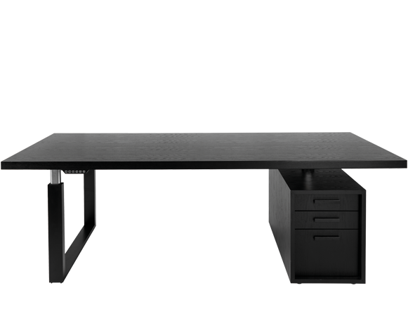 Go Desk Master Table, Height Adjustable - Black And White Desk, Transparent background PNG HD thumbnail