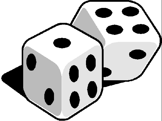 Hand painted white dice, Blac