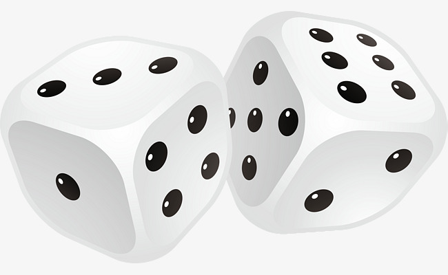 Hand painted white dice, Blac